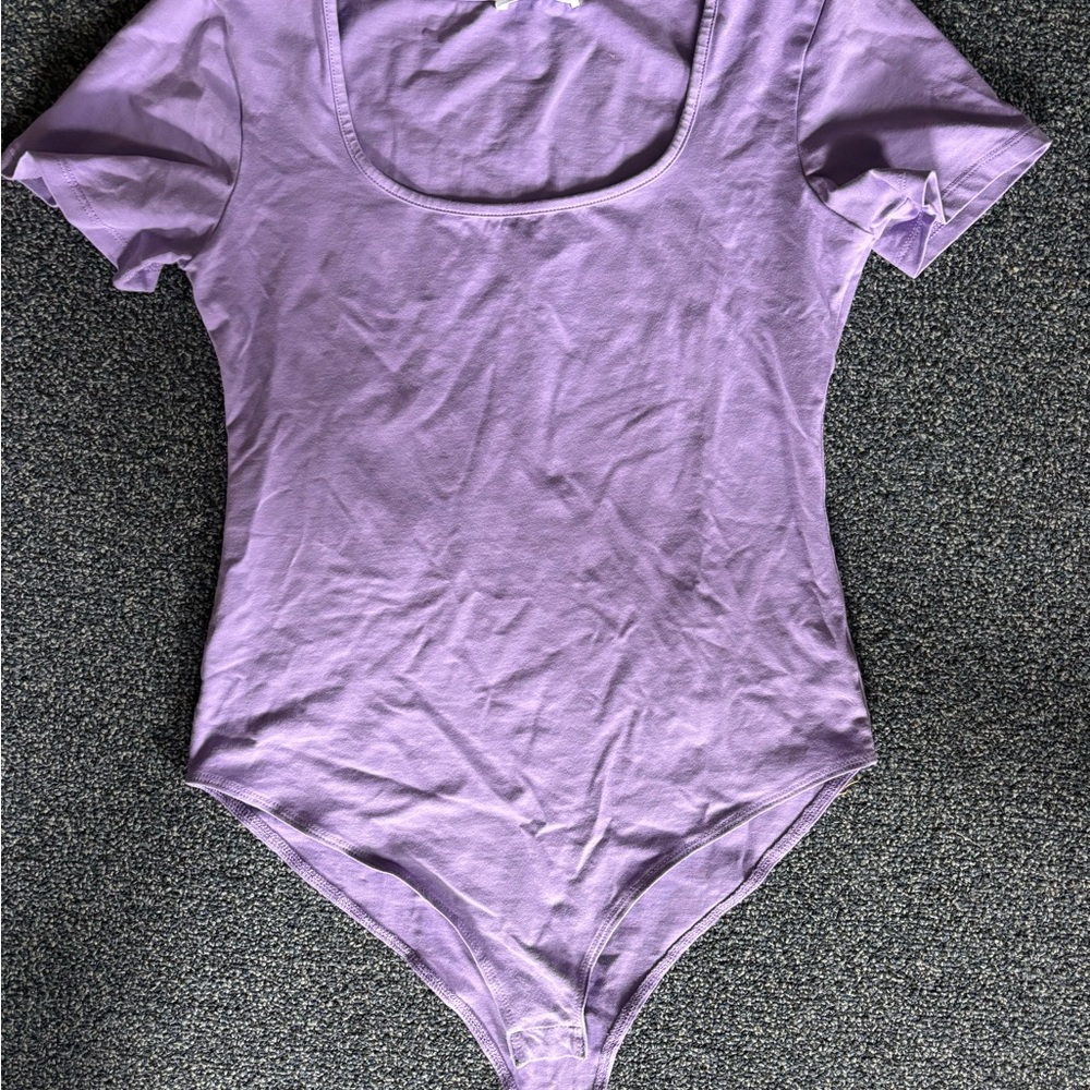 Lavender Scoop Neck Bodysuit